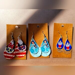 Handmade Disney/Wonderwoman Earrings Bundle
